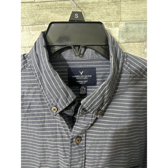 Men’s American Eagle Button Down Dress Shirt Classic Fit Blue Size Medium - Picture 4 of 9
